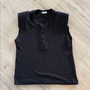 Charcoal Grey ribbed muscle tank